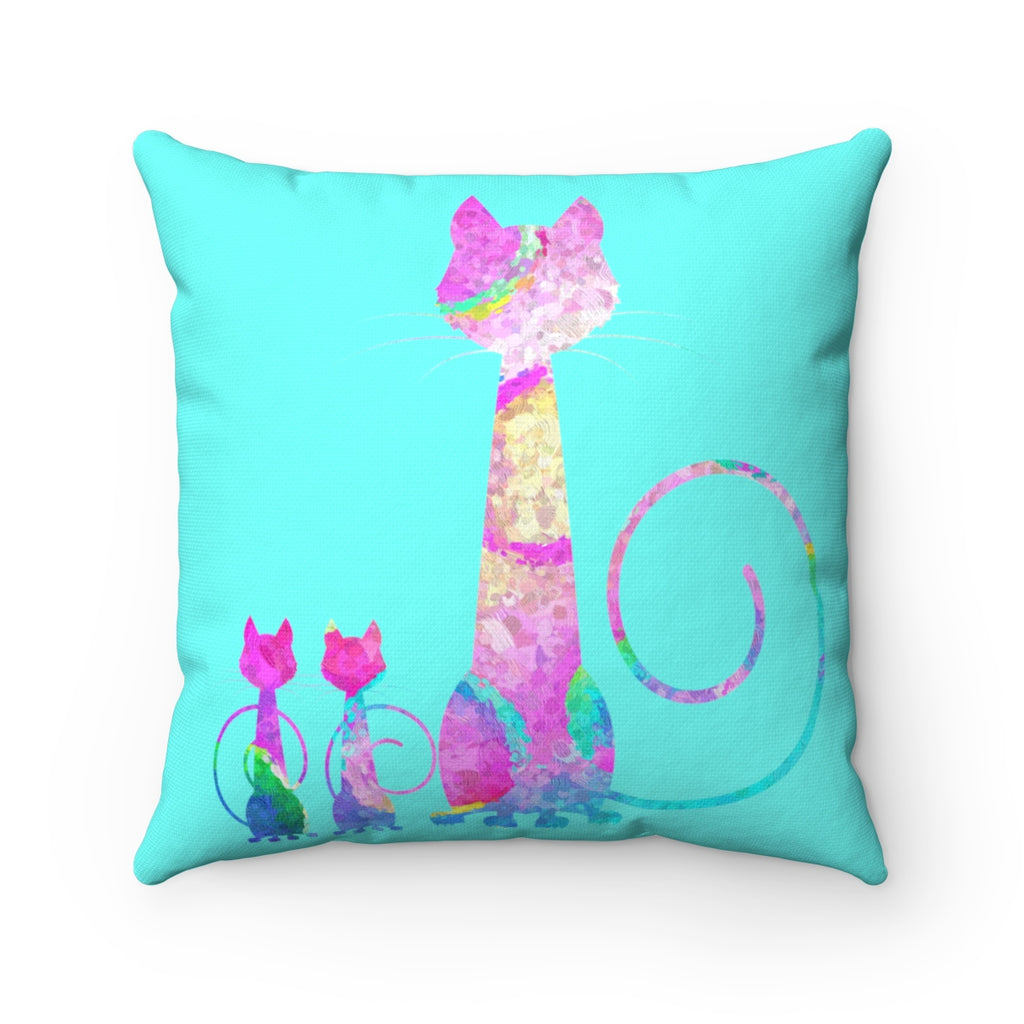 Abstract Cats Square Pillow - Zuzi's