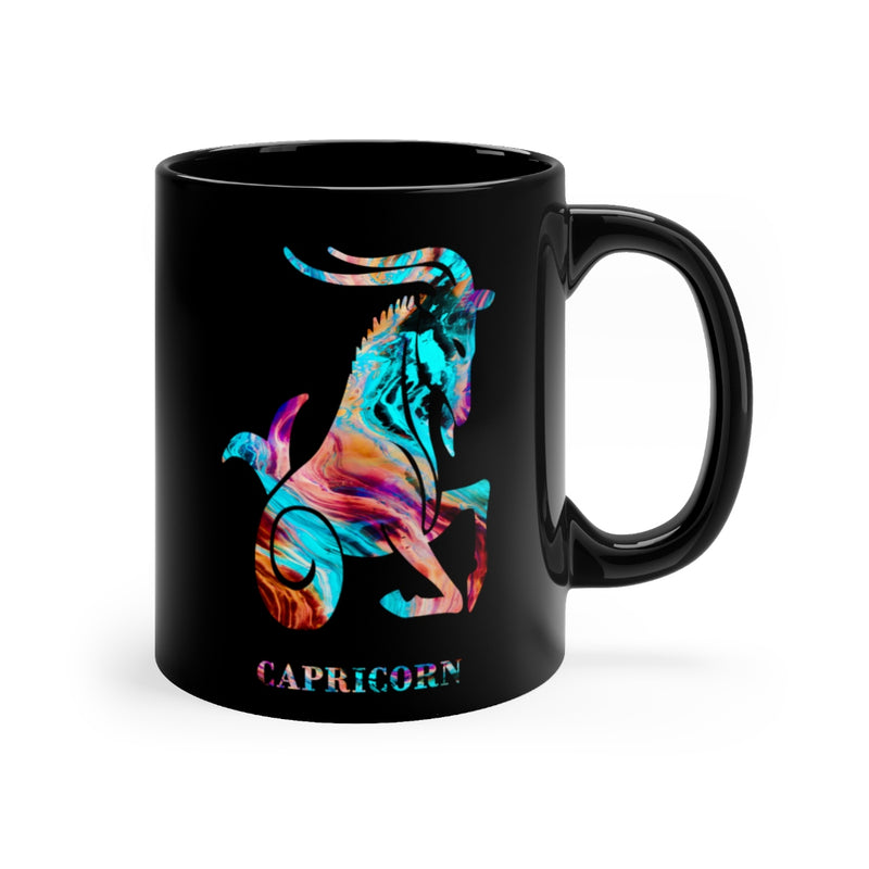 Capricorn Zodiac Sign Black Mug 11oz - Zuzi's