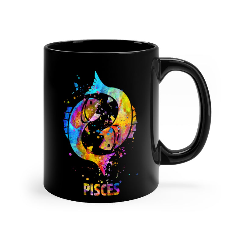 Pisces Zodiac Sign Black Mug 11oz - Zuzi's