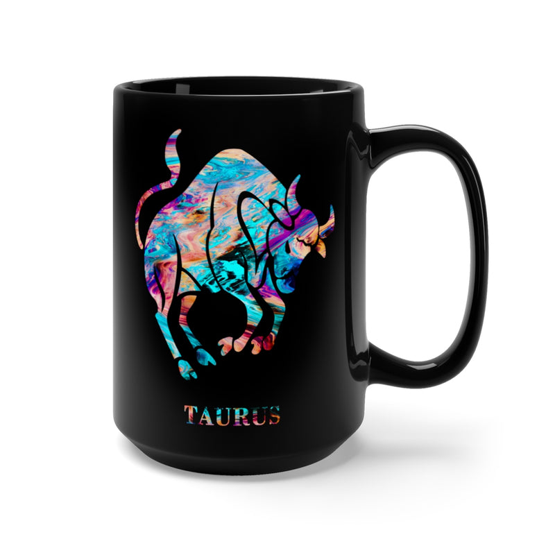 Taurus Zodiac Sign Black Mug 15oz - Zuzi's