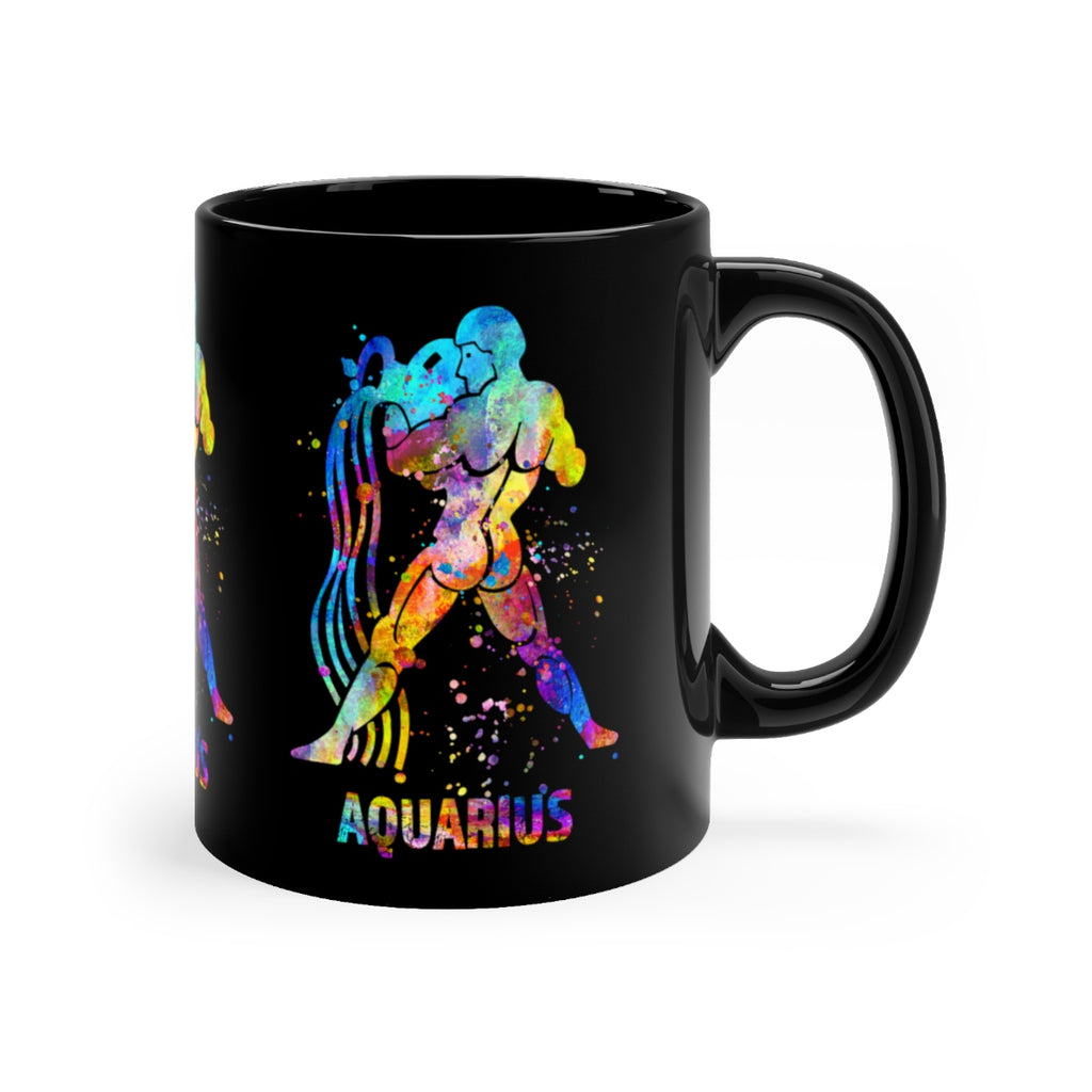 Aquarius Zodiac Sign Black Mug 11oz - Zuzi's
