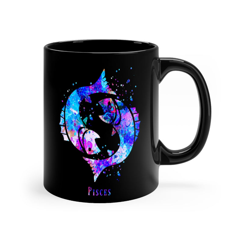 Pisces Zodiac Sign Black Mug 11oz - Zuzi's