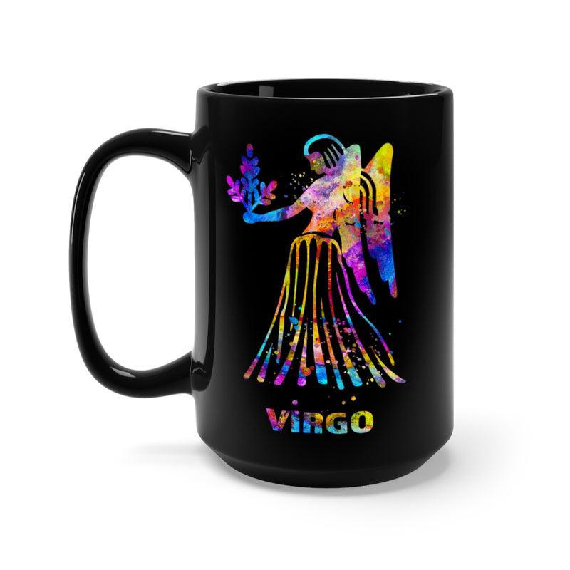Virgo Zodiac Sign Black Mug 15oz - Zuzi's