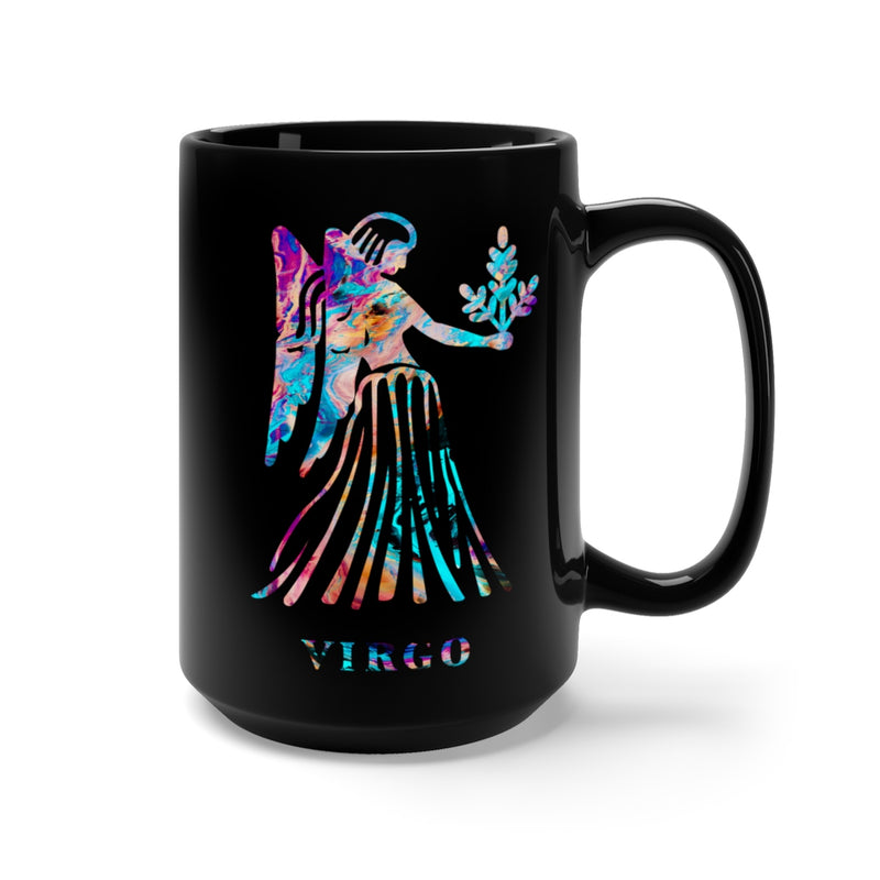 Virgo Zodiac Sign Black Mug 15oz - Zuzi's