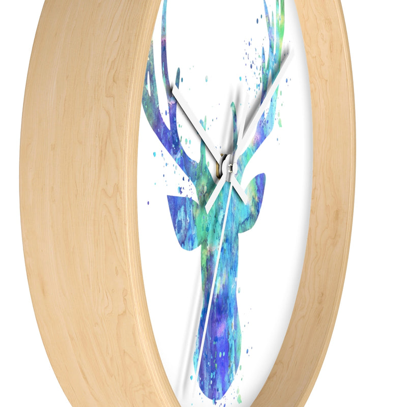 Watercolor Stag Head Wall Clock - Zuzi's