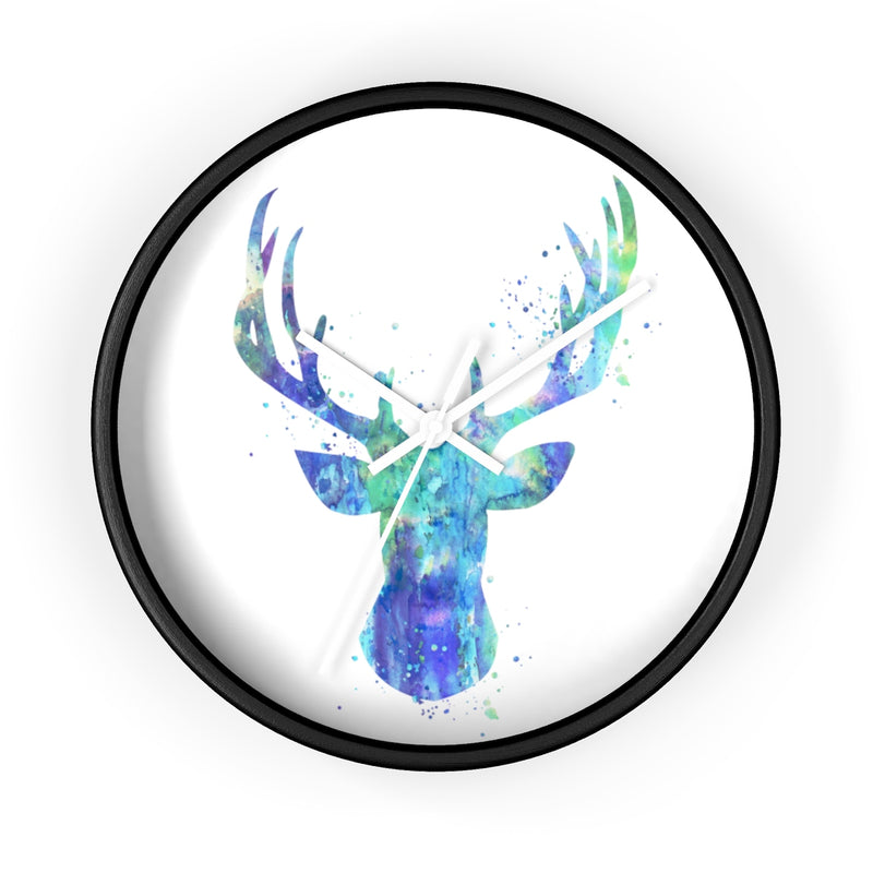 Watercolor Stag Head Wall Clock - Zuzi's