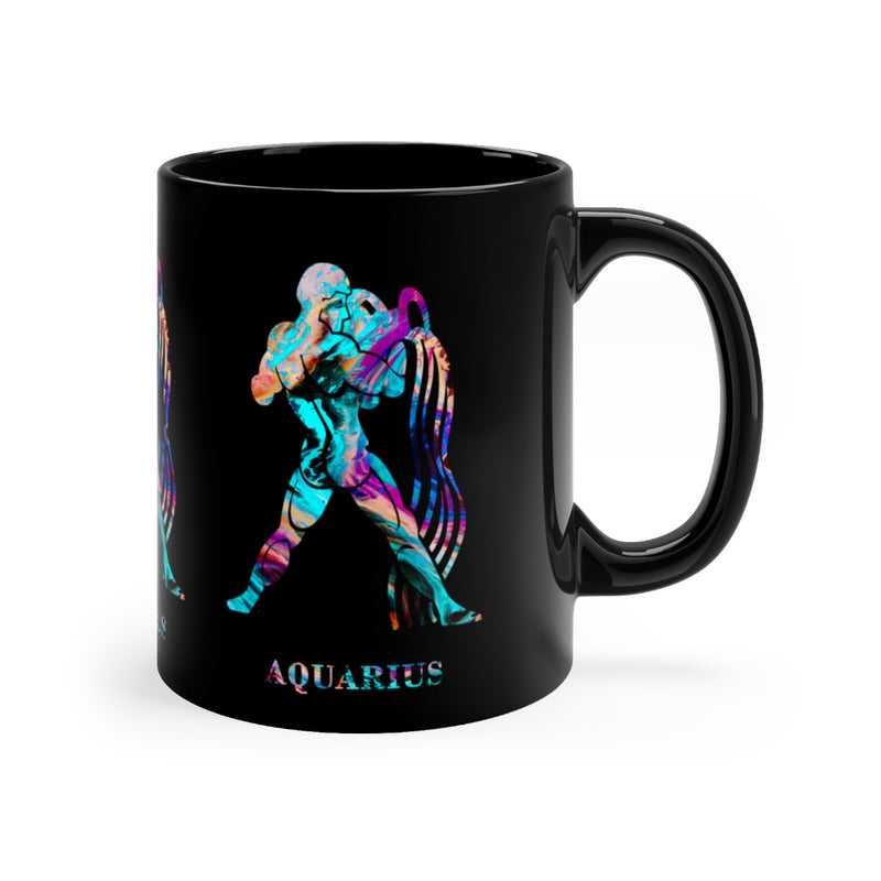 Aquarius Zodiac Sign Black Mug 11oz - Zuzi's