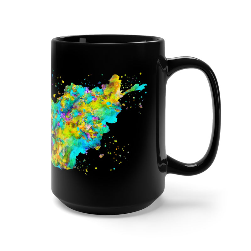 Afghanistan Map Black Mug 15oz - Zuzi's