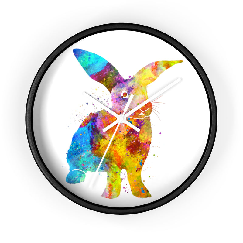 Watercolor Bunny Rabbit Wall Clock - Zuzi's