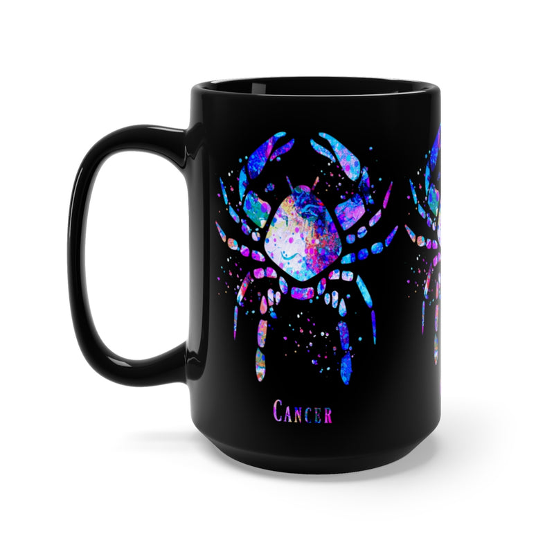 Cancer Zodiac Sign Black Mug 15oz - Zuzi's