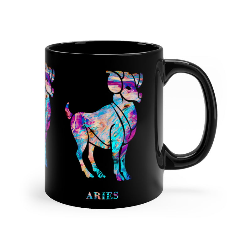 Aries Zodiac Sign Black Mug 11oz - Zuzi's