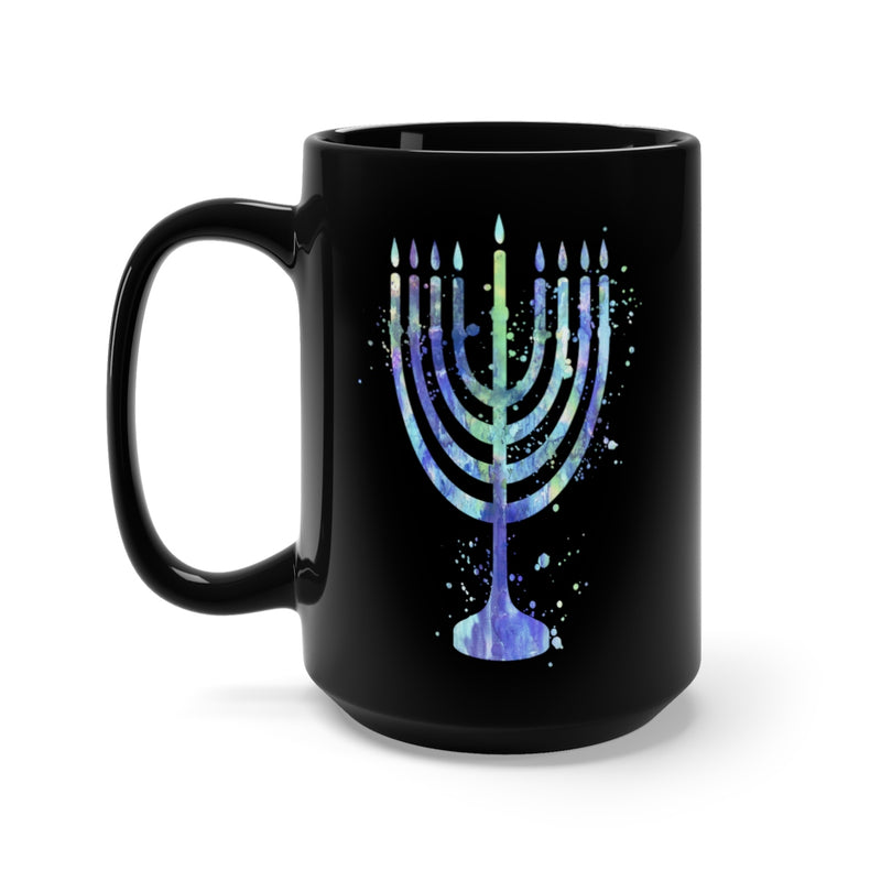 Menorah Black Mug 15oz - Zuzi's