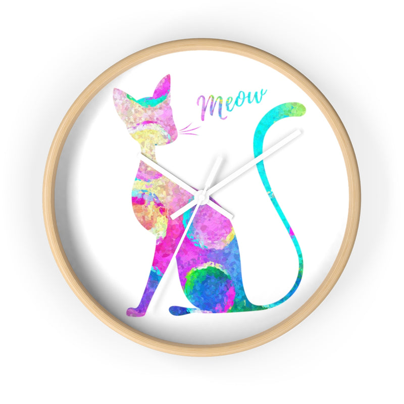 Watercolor Cat Wall Clock - Zuzi's