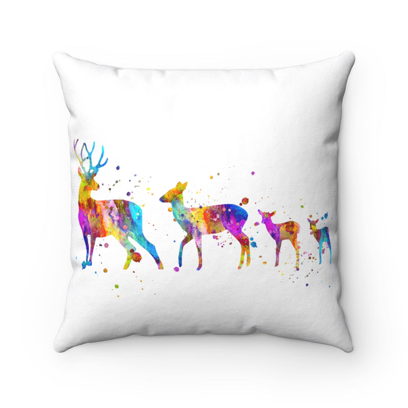Watercolor Deers Square Pillow - Zuzi's