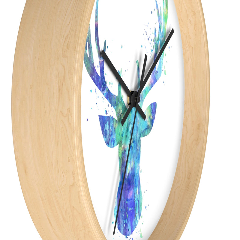 Watercolor Stag Head Wall Clock - Zuzi's