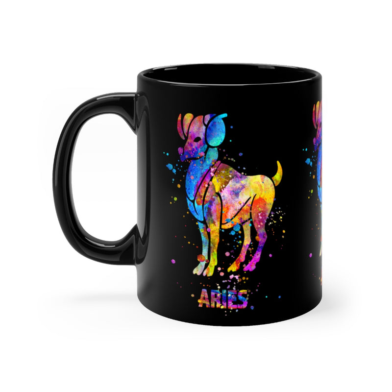 Aries Zodiac Sign Black Mug 11oz - Zuzi's