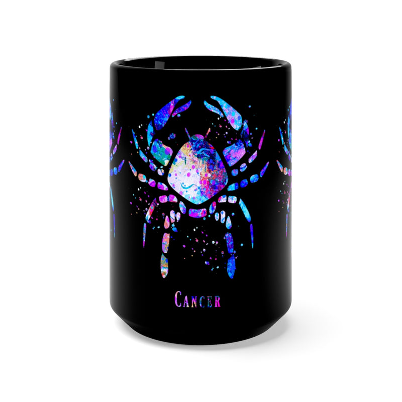 Cancer Zodiac Sign Black Mug 15oz - Zuzi's