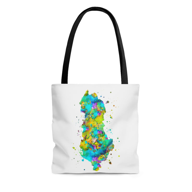 Watercolor Albania  Map Tote Bag - Zuzi's