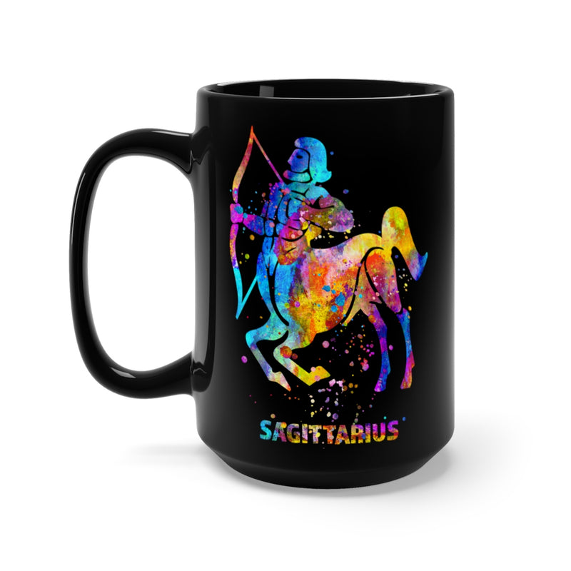 Sagittarius Zodiac Sign Black Mug 15oz - Zuzi's