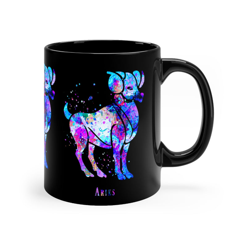 Aries Zodiac Sign Black Mug 11oz - Zuzi's