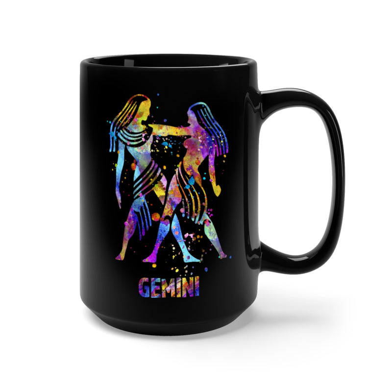 Gemini Zodiac Sign Black Mug 15oz - Zuzi's
