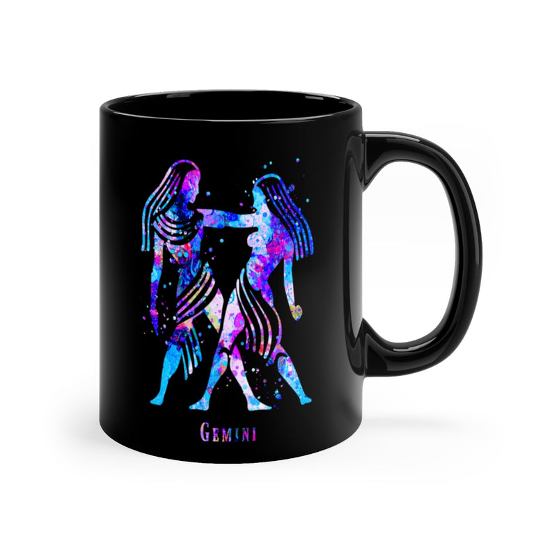 Gemini Zodiac Sign Black Mug 11oz - Zuzi's