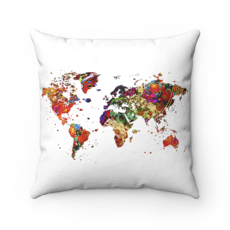 World Map Art Square Pillow Cover - Zuzi's