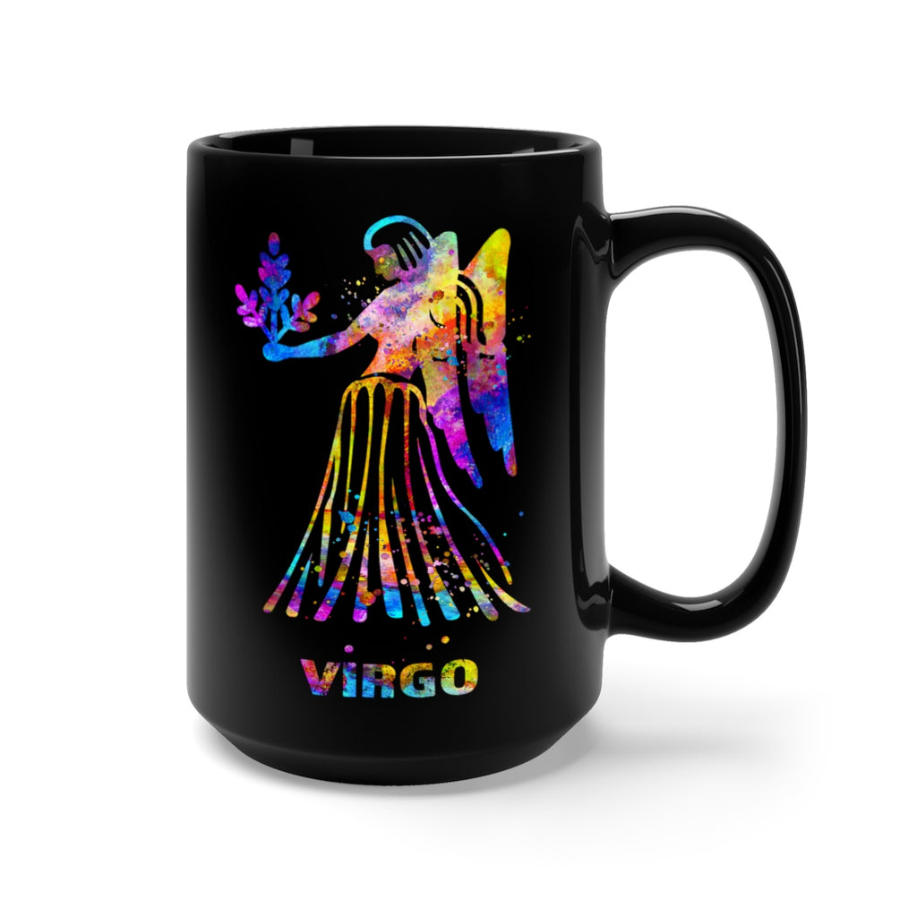 Virgo Zodiac Sign Black Mug 15oz - Zuzi's