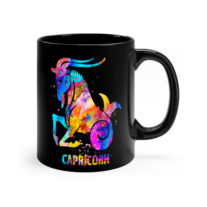 Capricorn Zodiac Sign Black Mug 11oz - Zuzi's