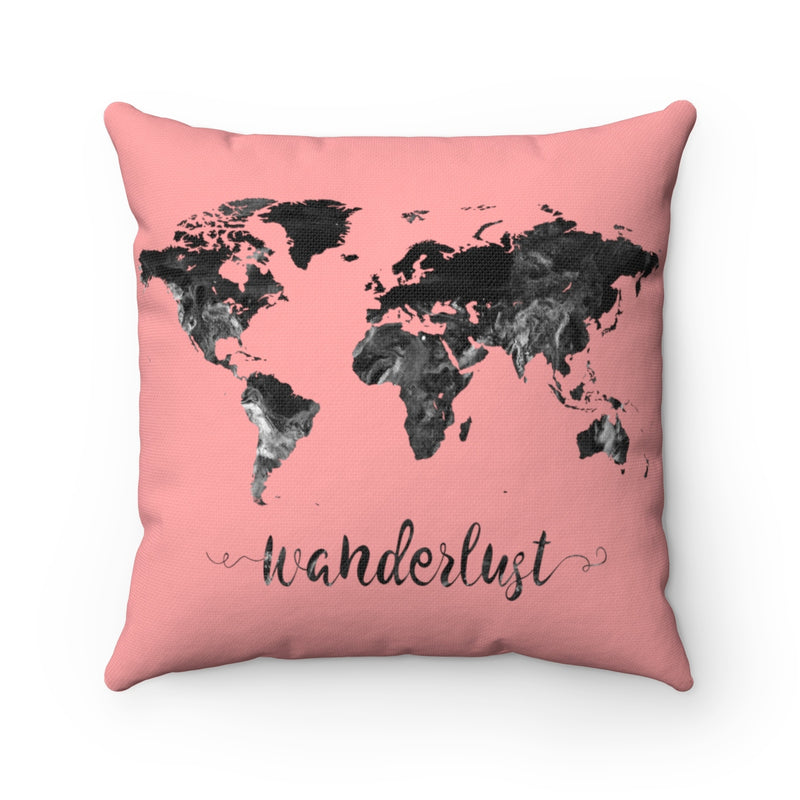 Wanderlust World Map Art Square Pillow - Zuzi's