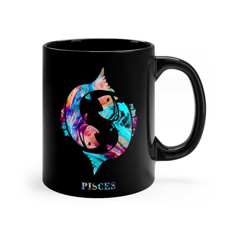 Pisces Zodiac Sign Black Mug 11oz - Zuzi's