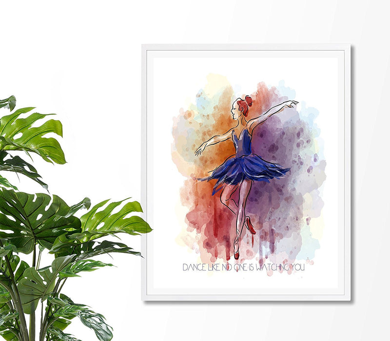 Dance like no one is watching you Ballerina Art Print - Unframed - Zuzi's