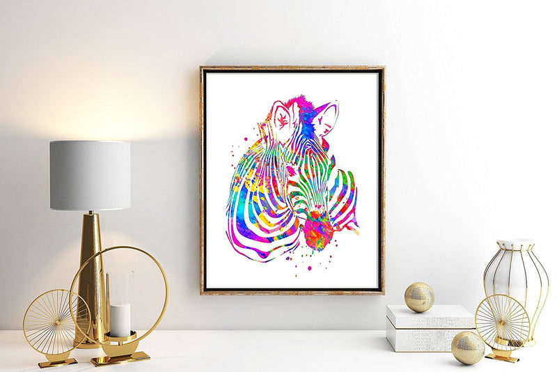 Zebra Watercolor Art Print - Unframed - Zuzi's