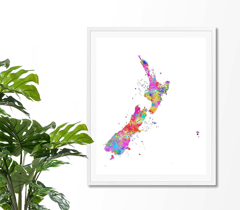 New Zealand Map Art Print - Unframed - Zuzi's
