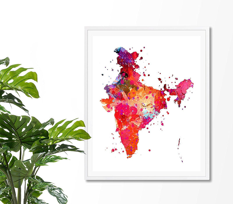 India Map Art Print - Unframed - Zuzi's