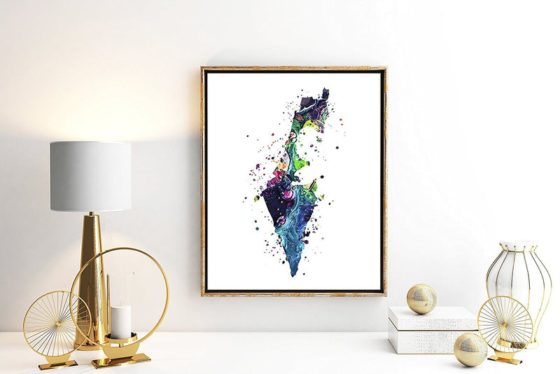 Israel Map Art Print - Unframed - Zuzi's