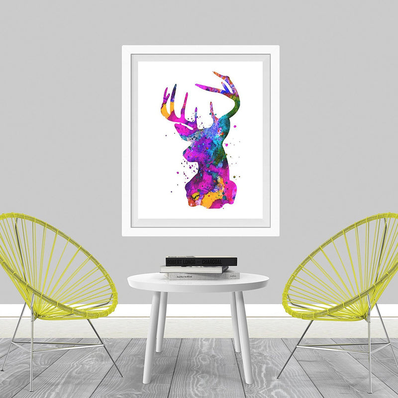 Stag Head Watercolor Art Print - Unframed - Zuzi's