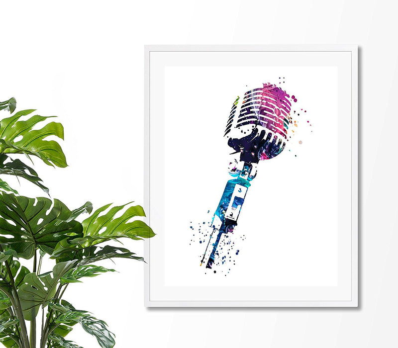 Microphone Watercolor Art Print - Unframed - Zuzi's
