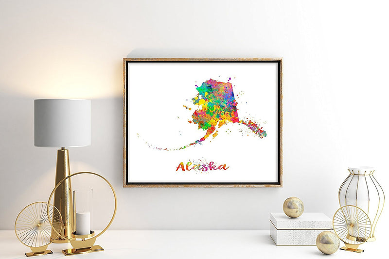 Alaska Map Art Print - Unframed - Zuzi's