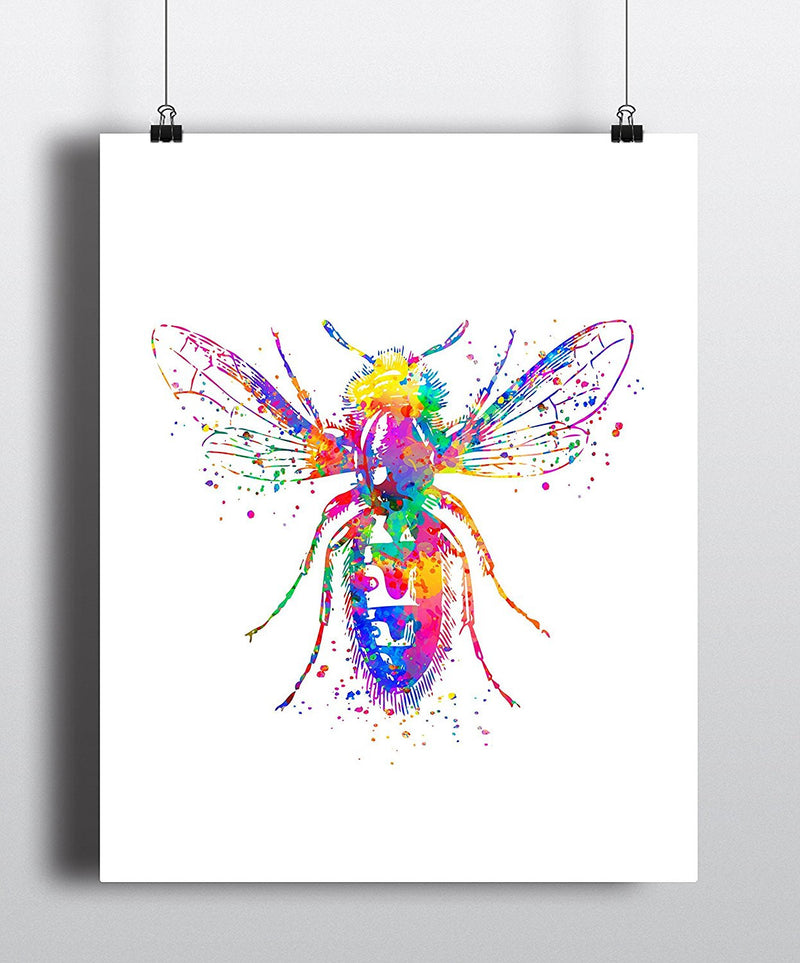 Bee Watercolor Art Print - Unframed - Zuzi's