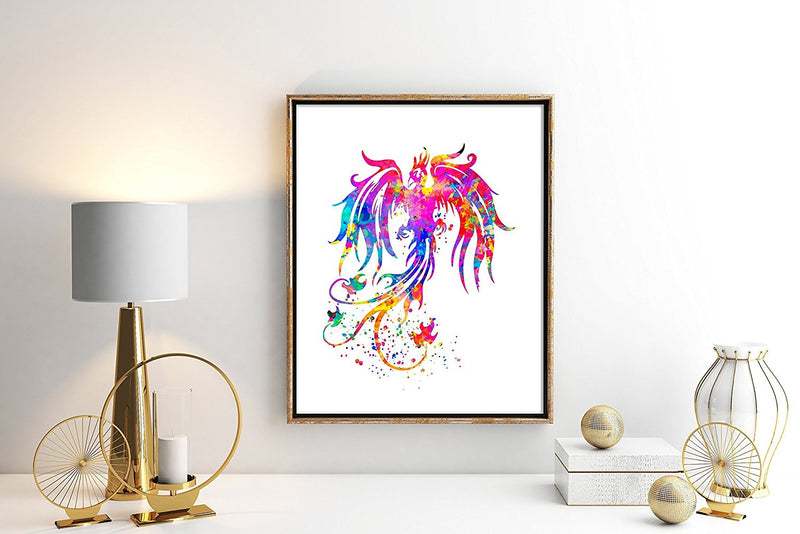 Phoenix Bird Watercolor Art Print  - Unframed - Zuzi's