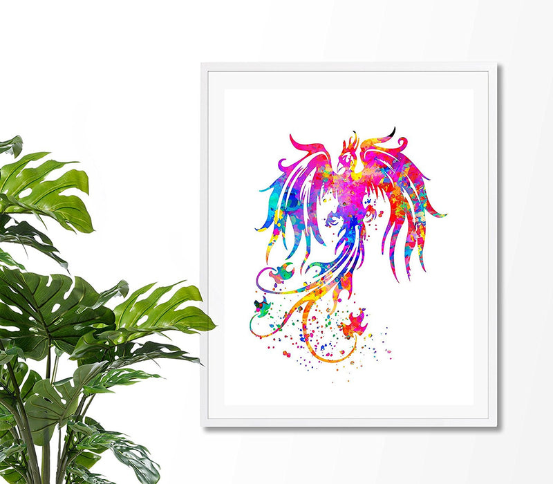 Phoenix Bird Watercolor Art Print  - Unframed - Zuzi's