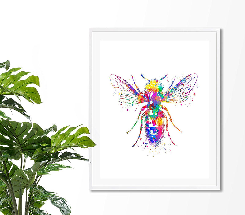 Bee Watercolor Art Print - Unframed - Zuzi's