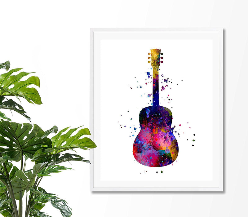Guitar Watercolor Art Print - Unframed - Zuzi's