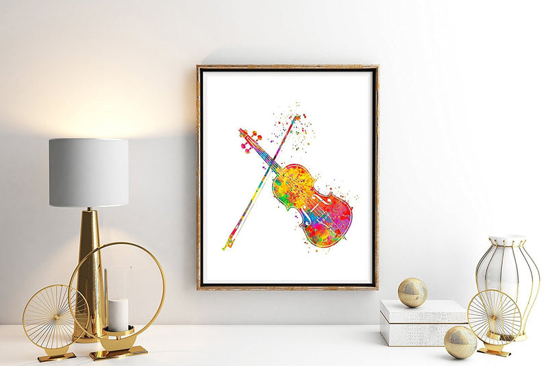 Violin Watercolor Art Print - Unframed - Zuzi's