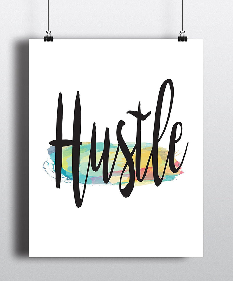 Hustle Watercolor Art Print - Unframed - Zuzi's