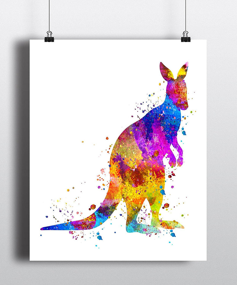 Kangaroo Watercolor Art Print - Unframed - Zuzi's