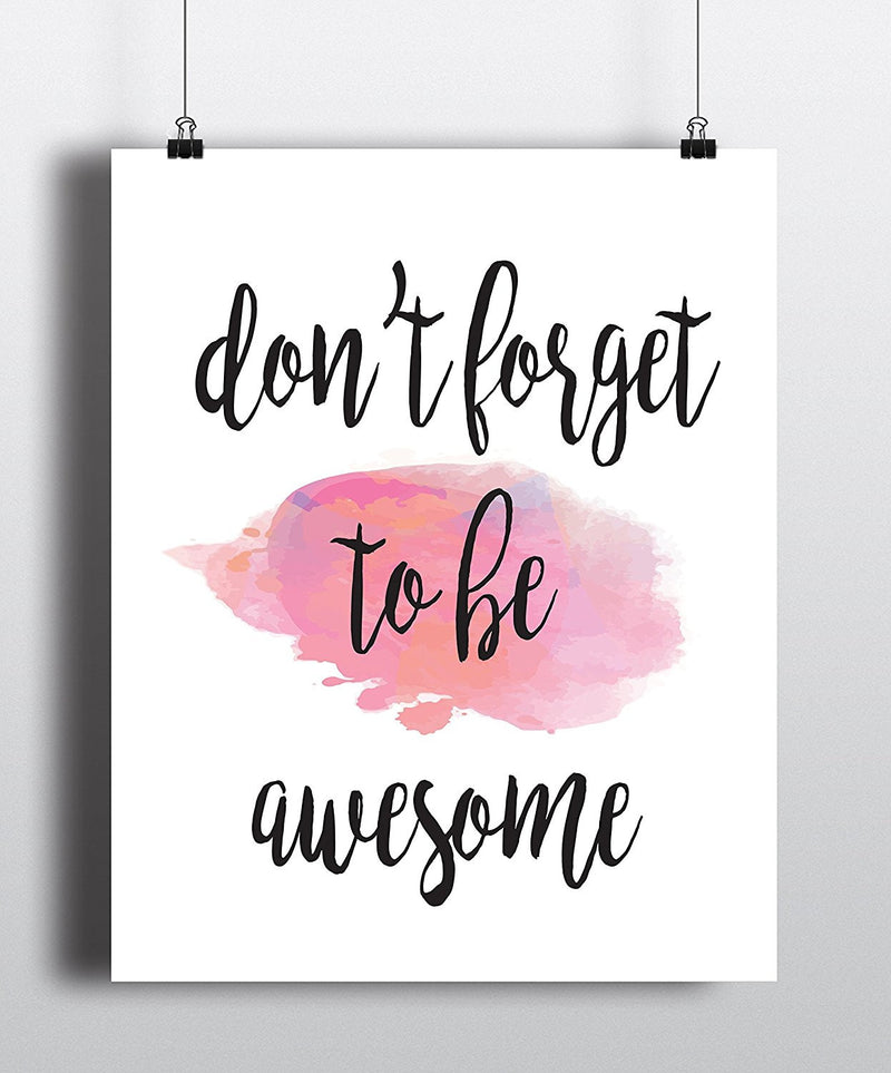 Don't Forget To Be Awesome Quote Art Print - Unframed - Zuzi's