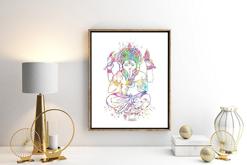 Ganesha Watercolor Art Print - Unframed - Zuzi's