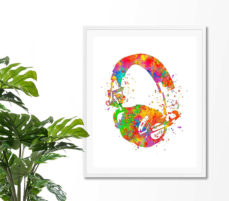 Headphones Watercolor Art Print - Unframed - Zuzi's